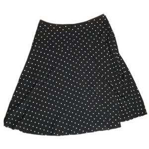White House Black Market Polka Dot A-Line Flared Skirt - Black & White - Size 8